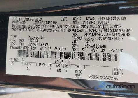 2017 Ford Fiesta Se from USA, damaged, VIN 3FADP4EJ0HM119848